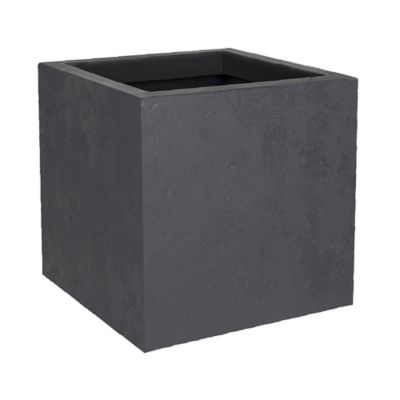 Pot carré polypropylène EDA Basalt Up anthracite 29,5 x 29,5 x h.29,5 cm