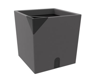 Pot carré Aqualight Square gris 40 cm