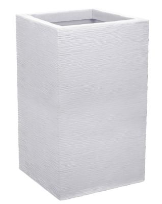 Pot carré polypropylène EDA Graphit Up blanc 29,5 x 29,5 x h.49,5 cm
