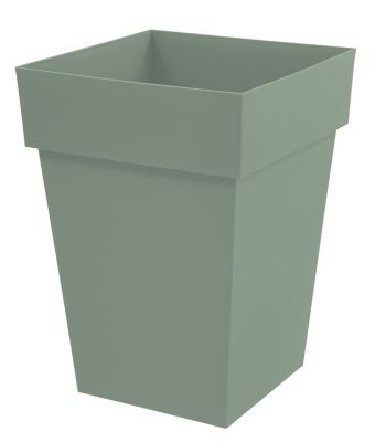 Pot carré polypropylène EDA Toscane vert laurier 39 x 39 x h.53 cm