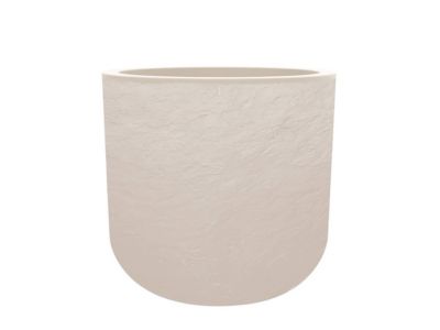EDA Pot de fleurs rond en plastique Volcania UP - Beige calcaire - diamètre 40 cm - vue 2