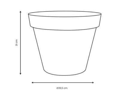 Pot de fleur Rond EDA Toscane Ø 40 cm 23 IntérieurExtérieur Ø 40 x H.32 cm Battue - vue 3