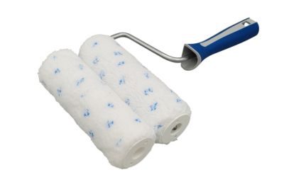 Lot 2 rouleau manchons peinture satin 18 cm + monture bi-matière Savy