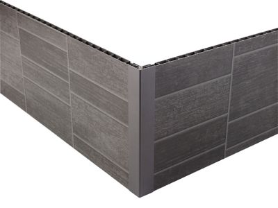 Profil d'angle de finition clipsable 5/8 mm carbone Grosfillex