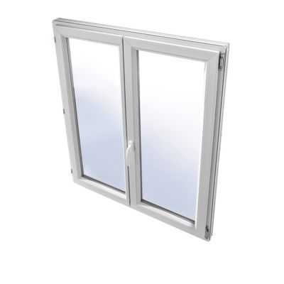Fenêtre pvc 2 vantaux à la française tirant droit GROSFILLEX blanc - 100 x h.115 cm