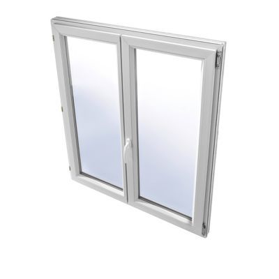 Fenêtre pvc 2 vantaux à la française tirant droit GROSFILLEX blanc - 100 x 95 cm
