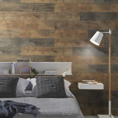 Lambris PVC Élement Megève brun (vendu à la botte), aspect mat.