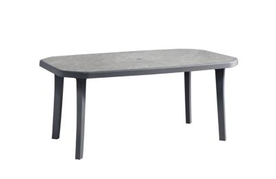 Table de jardin Eden Grosfillex L.165 x l.100 x H.72 cm gris anthracite