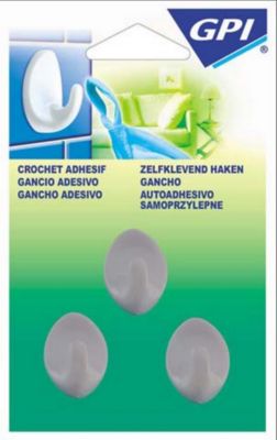 3 crochets ovale GPI petit modèle adhésifs métal mat