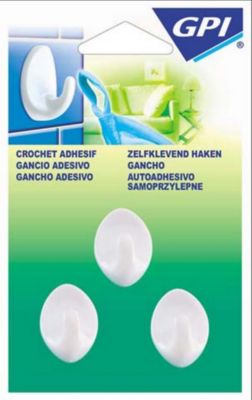 3 crochets ovale petit modèle coloris blanc