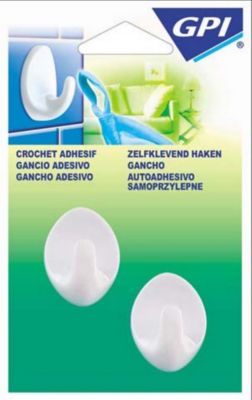 2 crochets ovale moyen modèle coloris blanc