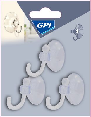 Crochet ventouse GPI cristal transparent