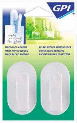 Crochet pince-Multiprise GPI adhésif blanc