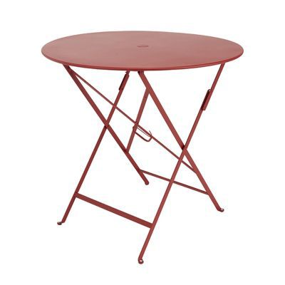 Table de jardin Bistro ø77 cm rouge piment