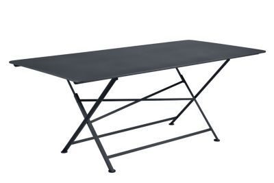 Table de jardin pliante Cargo en acier coloris carbone L.190 x l.90 x H.74 cm