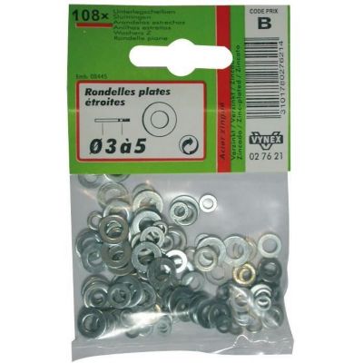 Rondelle plate étroite acier zingué D: 6 8 10 mm - vue 2