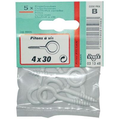 Piton à vis lot de 200 acier rilsanisé 2.5x10 mm - vue 3