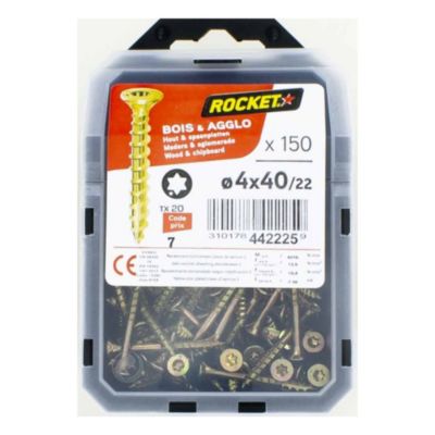 Vis rocket tête fraisée étoile 4 x 40 mm lot de 150 - vue 1