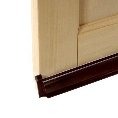 Bas de porte pivotant lisse Plasto brun 93 cm | Castorama