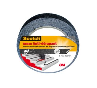 Ruban anti-dérapant rond noir Scotch 25 mm x 5 m