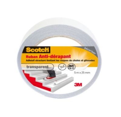 Ruban anti-dérapant rond transparent Scotch 25 mm x 5 m