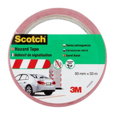 Bande de marquage Scotch blanc et rouge, 50 mm x 33 m x 0,15 mm