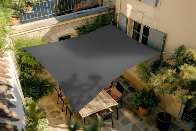 Voile d'ombrage Rivage rectangulaire 3 x 2 m ardoise Jardiline
