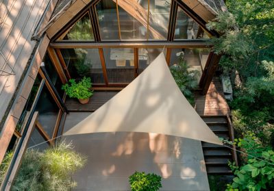Voile d'ombrage Rivage triangulaire 3 6m de côté grège Jardiline