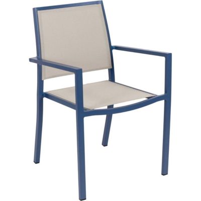 Fauteuil empilable en aluminium Santorin bleuté