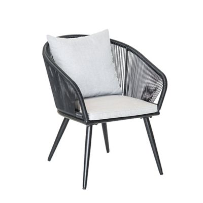 Fauteuil résine pied aluminium noir Comores