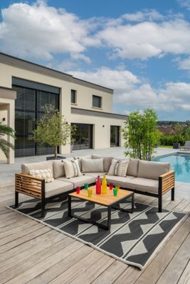 Salon de jardin d'angle bas Martinique 5 personnes