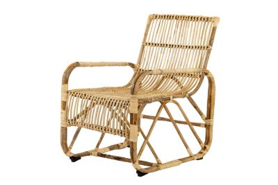 Fauteuil de jardin Madura rotin coloris naturel Jardiline 64 x 67 x 82 cm