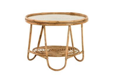 Table basse de jardin Rinca rotin naturel l.64 x h.50 cm Jardiline