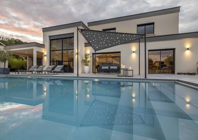 Tonnelle autoportante acier et toit polyester Morel ciel étoilé 3 x 3 m