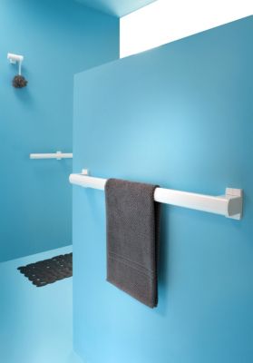 Barre d'appui droite en aluminium blanc epoxy Godonnier 66,6 cm