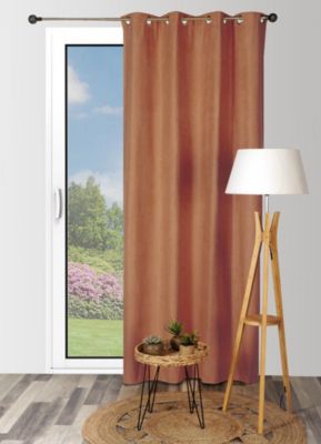 Rideau thermique suède l.140 x H.240 cm marron