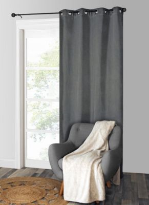 Rideau thermique 100% polyester avec œillets l.140 x H. 240 cm gris