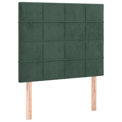 3116377 vidaXL Têtes de lit 2 pcs Vert foncé 100x5x78-88 cm Velours.