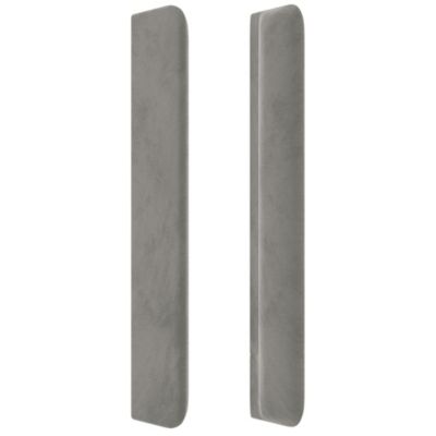 3119646 vidaXL Tête de lit avec oreilles Gris clair 203x16x118-128 cm Velours