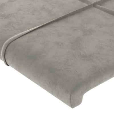 3119646 vidaXL Tête de lit avec oreilles Gris clair 203x16x118-128 cm Velours