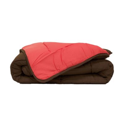 Couette légère réversible bicolore en microfibre 200 gr/m² (240x220 cm - Marron chocolat)