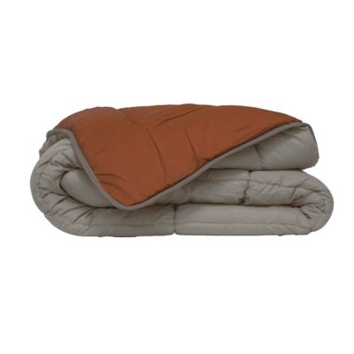 Couette légère réversible bicolore en microfibre 200 gr/m² (200x200 cm - Orange)