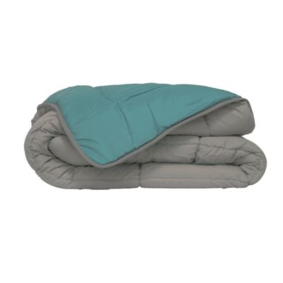 Couette d'été en microfibre bicolore (240x220 cm - Bleu)