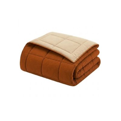 Couette légère TOISON D'OR réversible microfibre 200 g/m² Ocre Galet 220x240