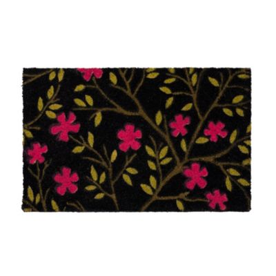 Tapis Coco seventies noir et rose L.75 x l.45cm