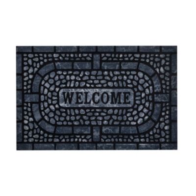 Tapis d'entrée absorbant microfibre anthracite strié L.90 x l.60 cm