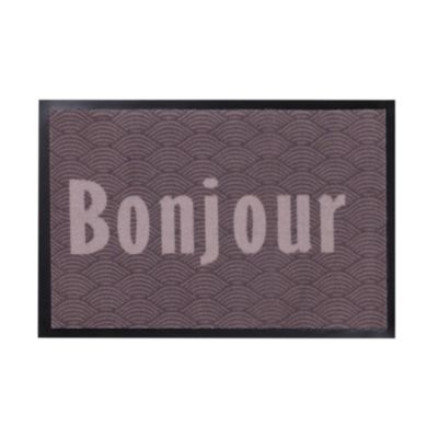 Tapis d'entrée polyamide imprimé bonjour fluctus L.60 x l.40 cm