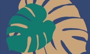 Tapis Coco tropique bleu L.75 x l.45cm