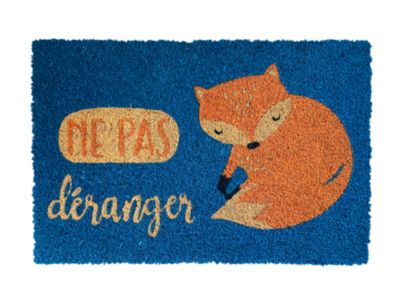 Tapis d'entrée coco imprimé renard L.60 x l.40cm