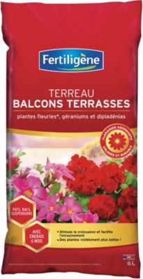 Terreau balcon terrasse Fertiligène 6L